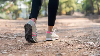 Woman walking running shoes exercise
