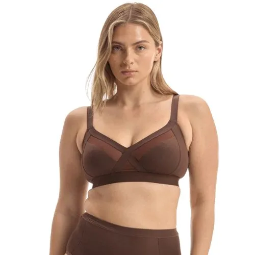 Nala Support Wirefree Bralette - chocolate mousse colour