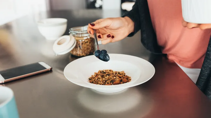 Woman breakfast cereal