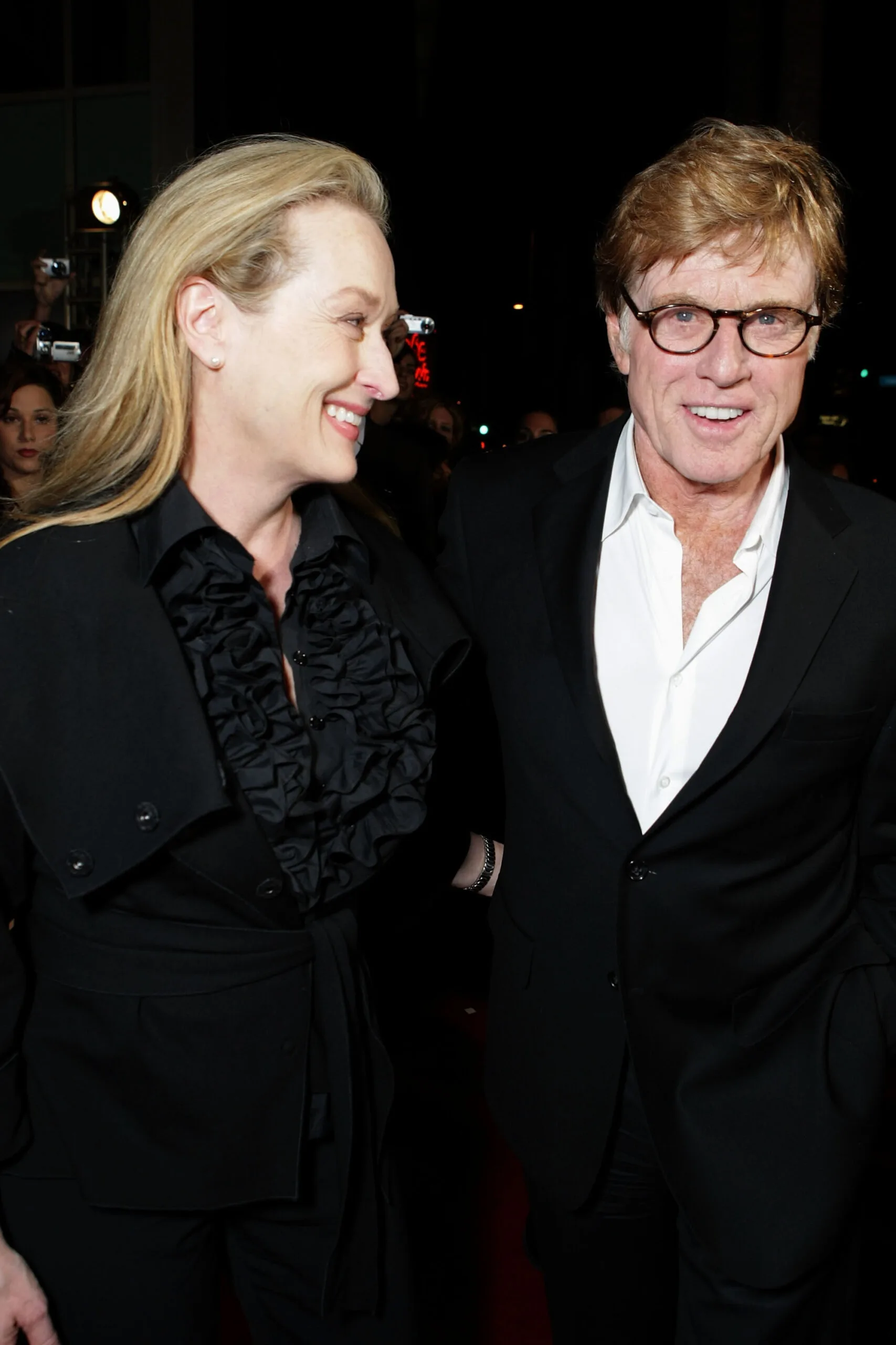 Meryl Streep and director Robert Redford at the Los Angeles Premiere of "Lions For Lambs" at the Cinerama Dome on November 1, 2007 in Hollywood, California. (Photo by Eric Charbonneau/WireImage)