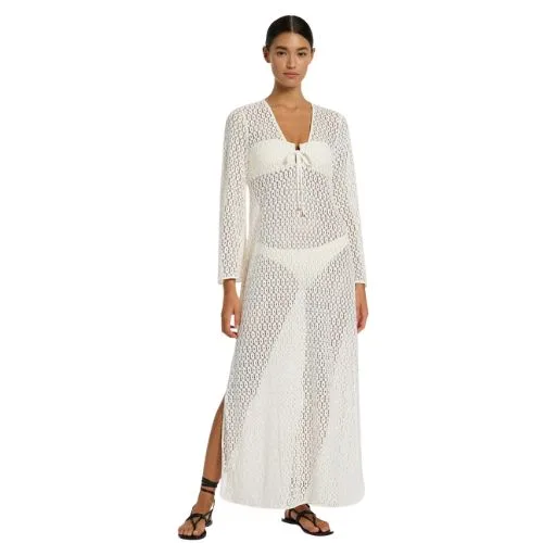 Jets Australia Stretch Lace Maxi Kaftan - Cream