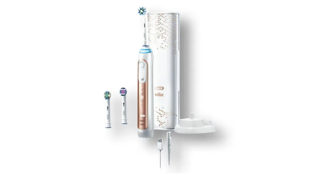 Oral-B Genius 9000 Electric Toothbrush with 3 Replacement Heads & Smart Travel Case, Rose Gold