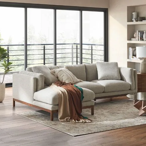Castlery Owen Chaise Sectional Sofa in pearl beige colour