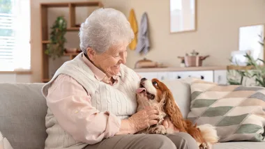 Senior woman with dog
