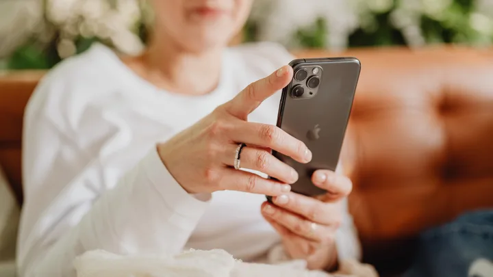 Woman texting on phone