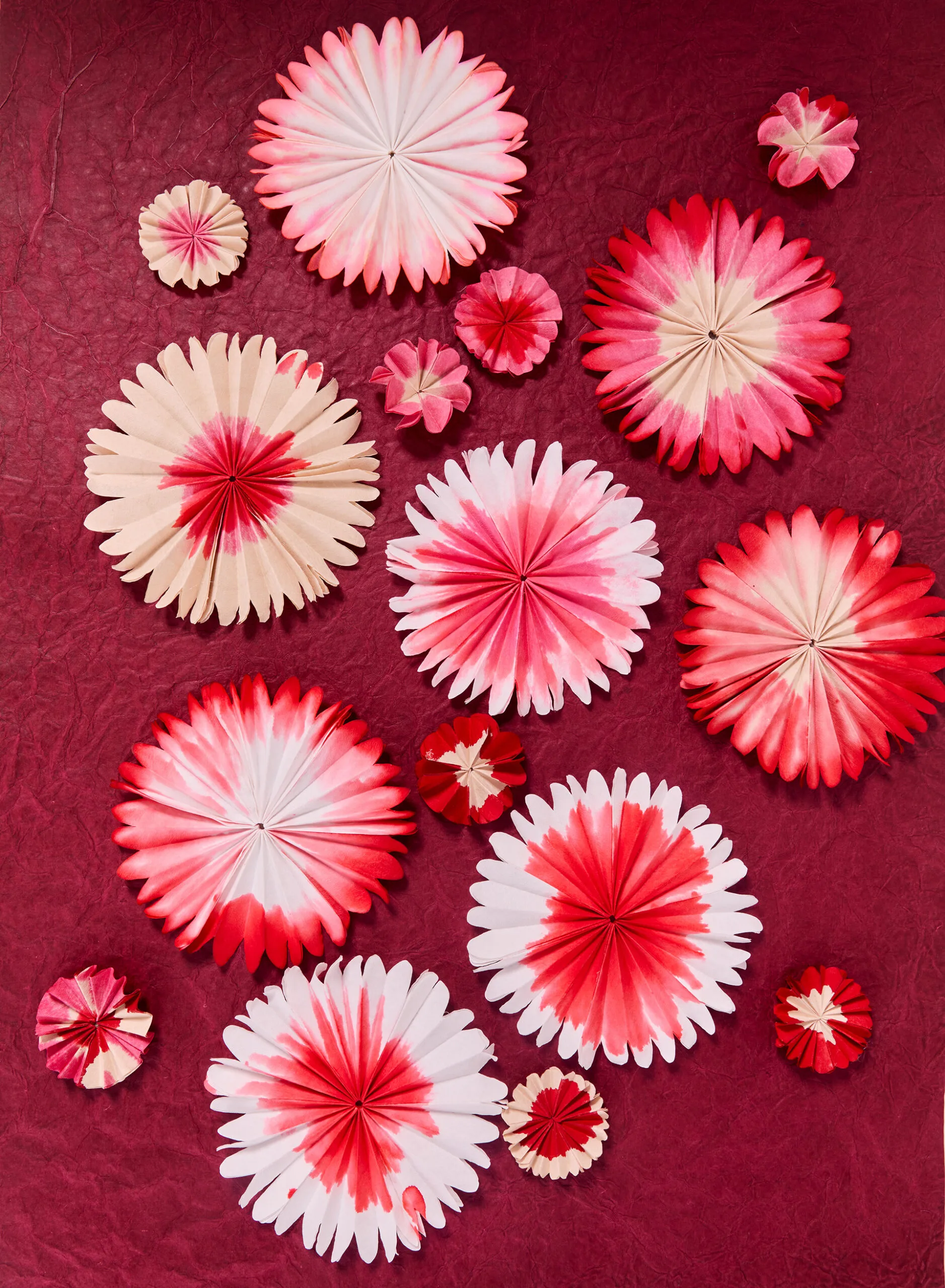 Christmas coffee filter blooms. Photography by Lauren Trompp