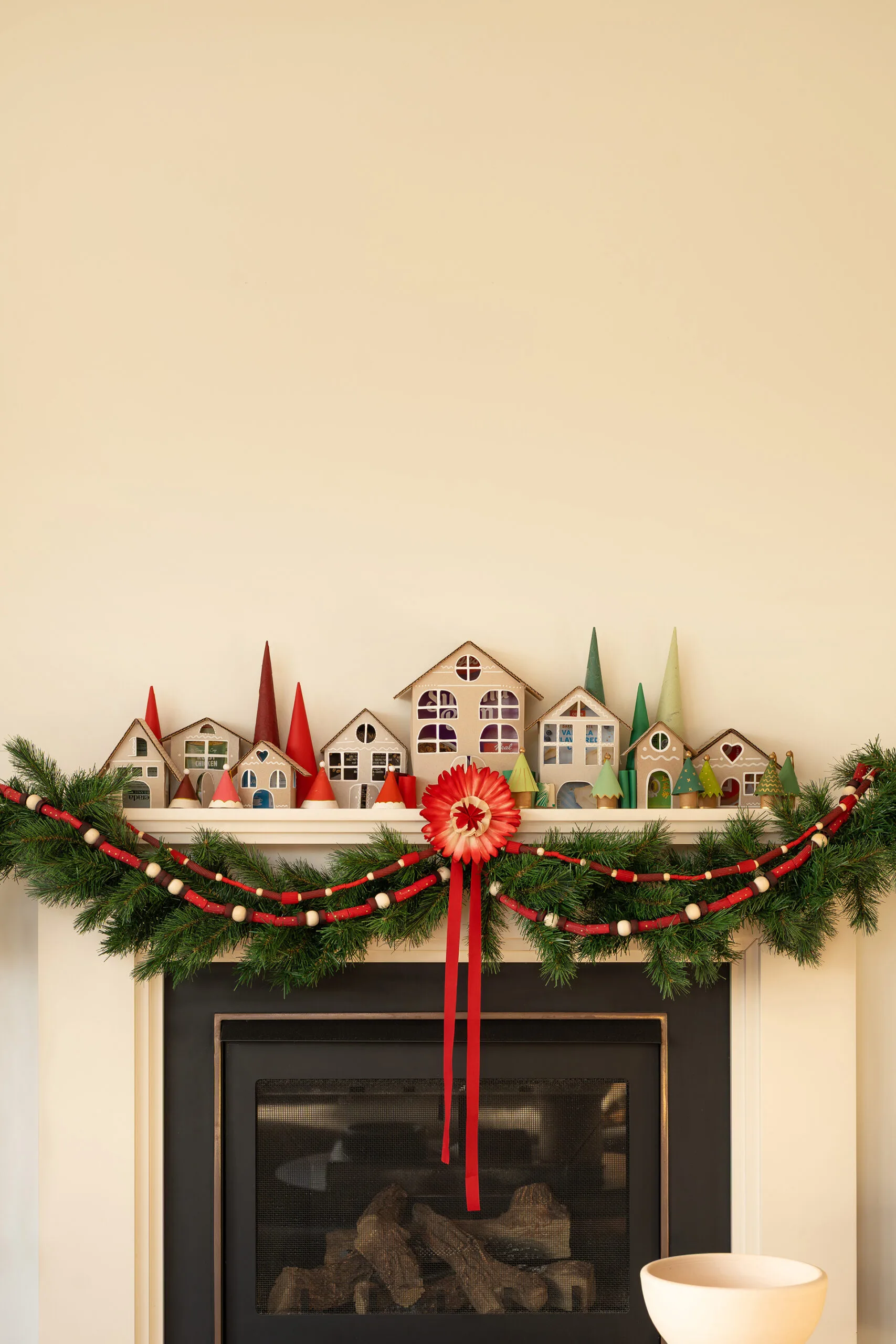 Christmas village over a fireplace photography by Guiseppe Santamaria