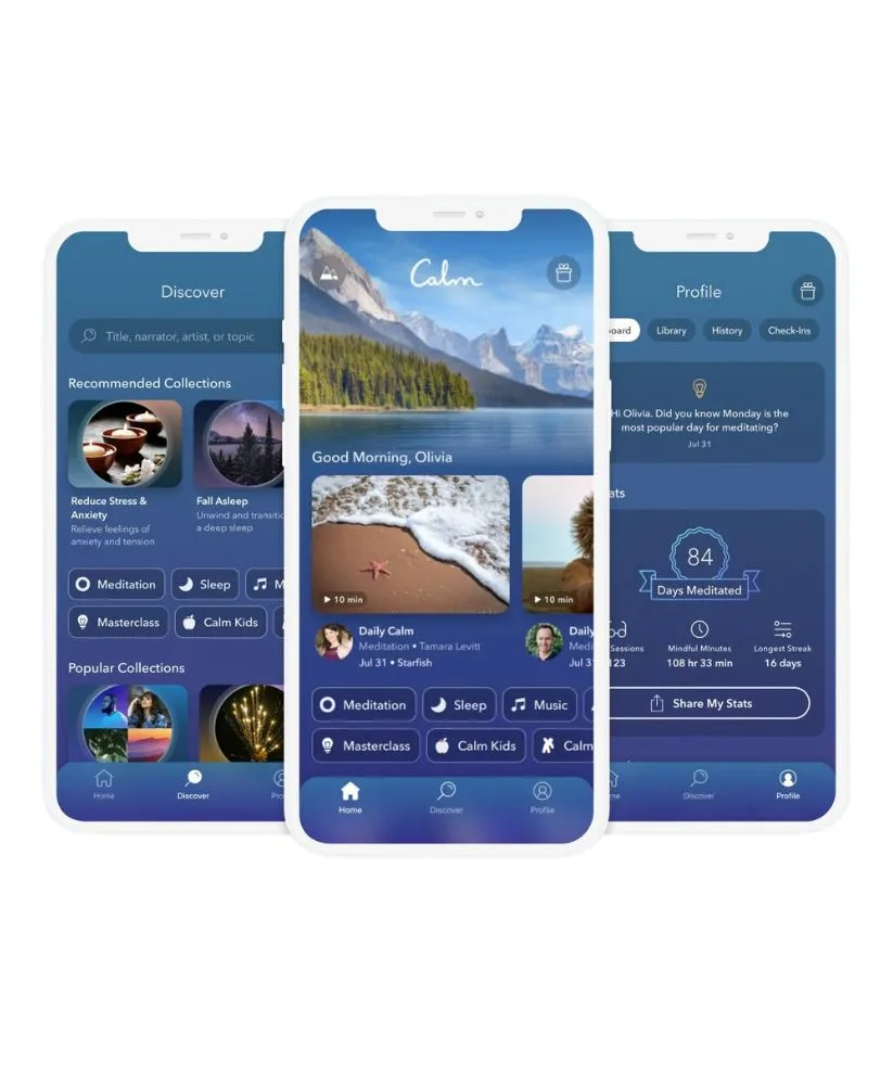 Best wellness tech for women over 40 Calm meditation app