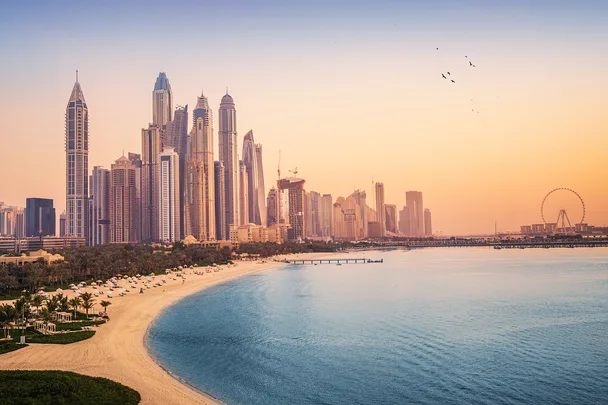 Dubai city coastline