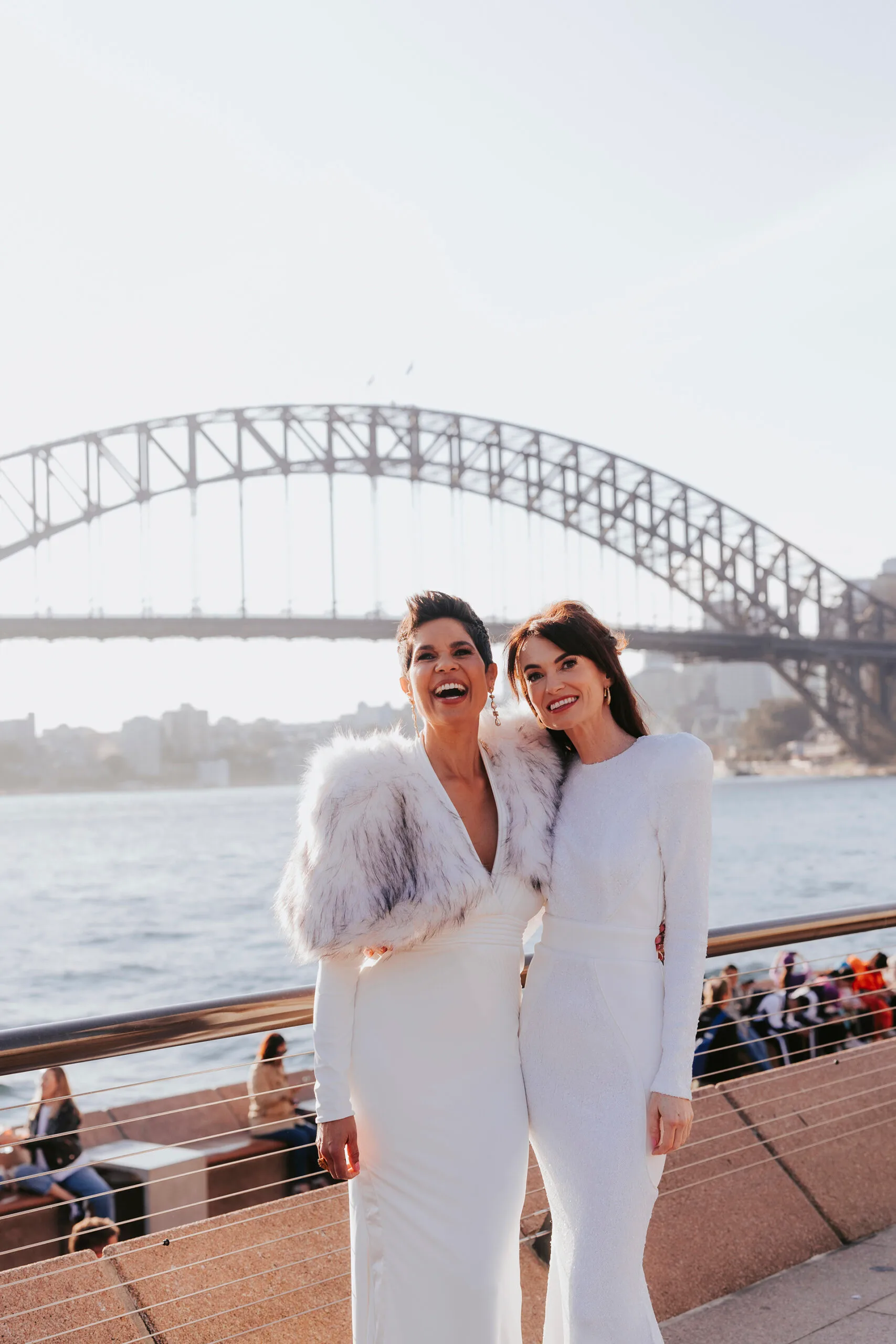 Narelda and Karina on their wedding day in Sydney. Photo provided.