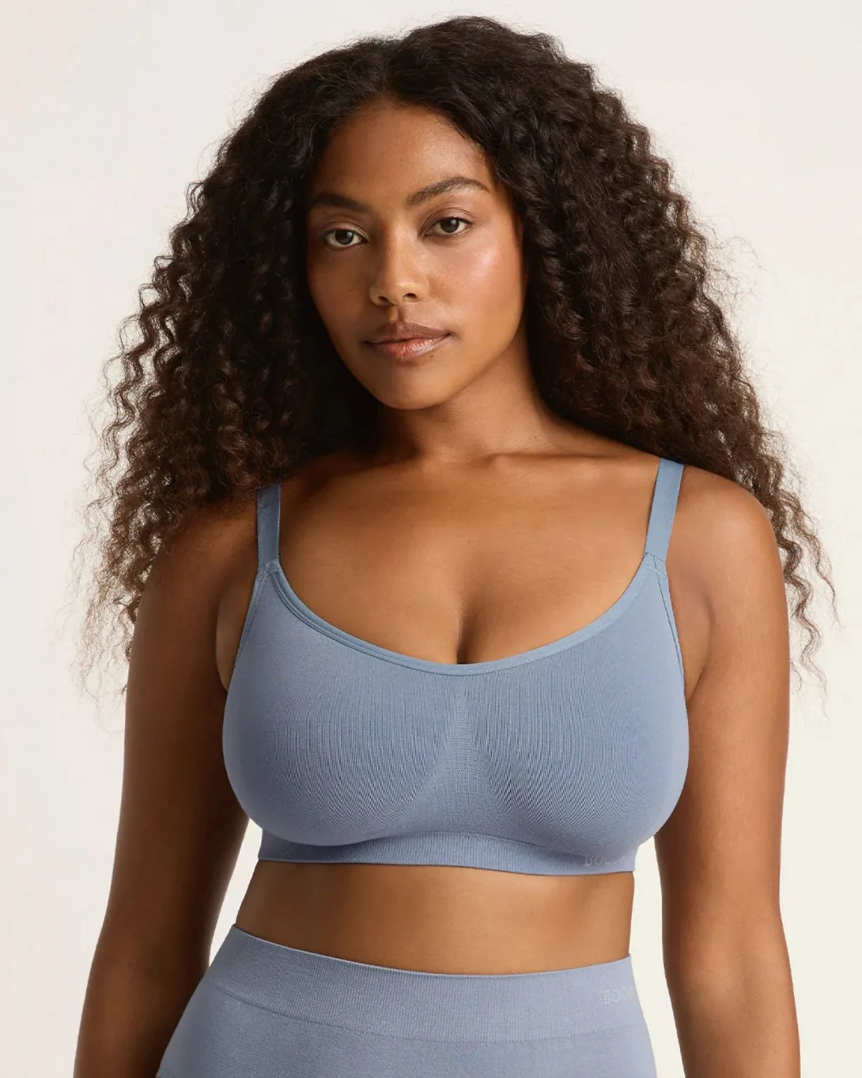 Boody Full Bust Wireless Bra in dusty blue colour
