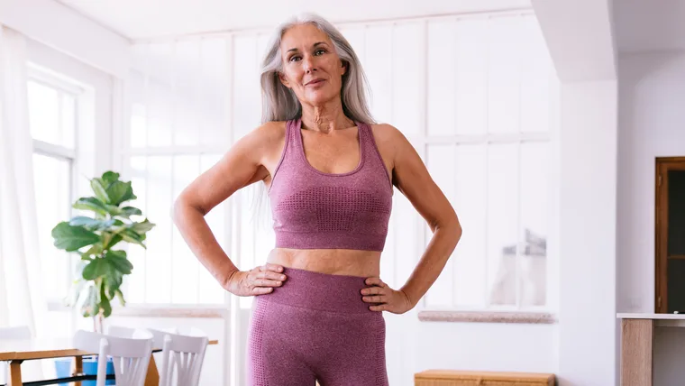 Fit woman exercise at home