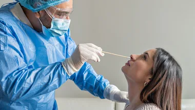 Person being tested for virus