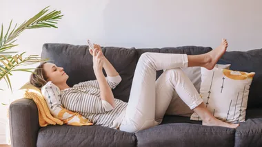 Woman relaxing at home