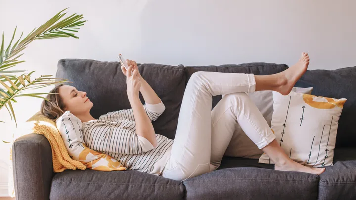 Woman relaxing at home