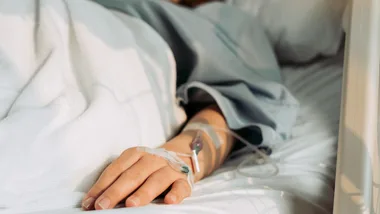 Woman in hospital