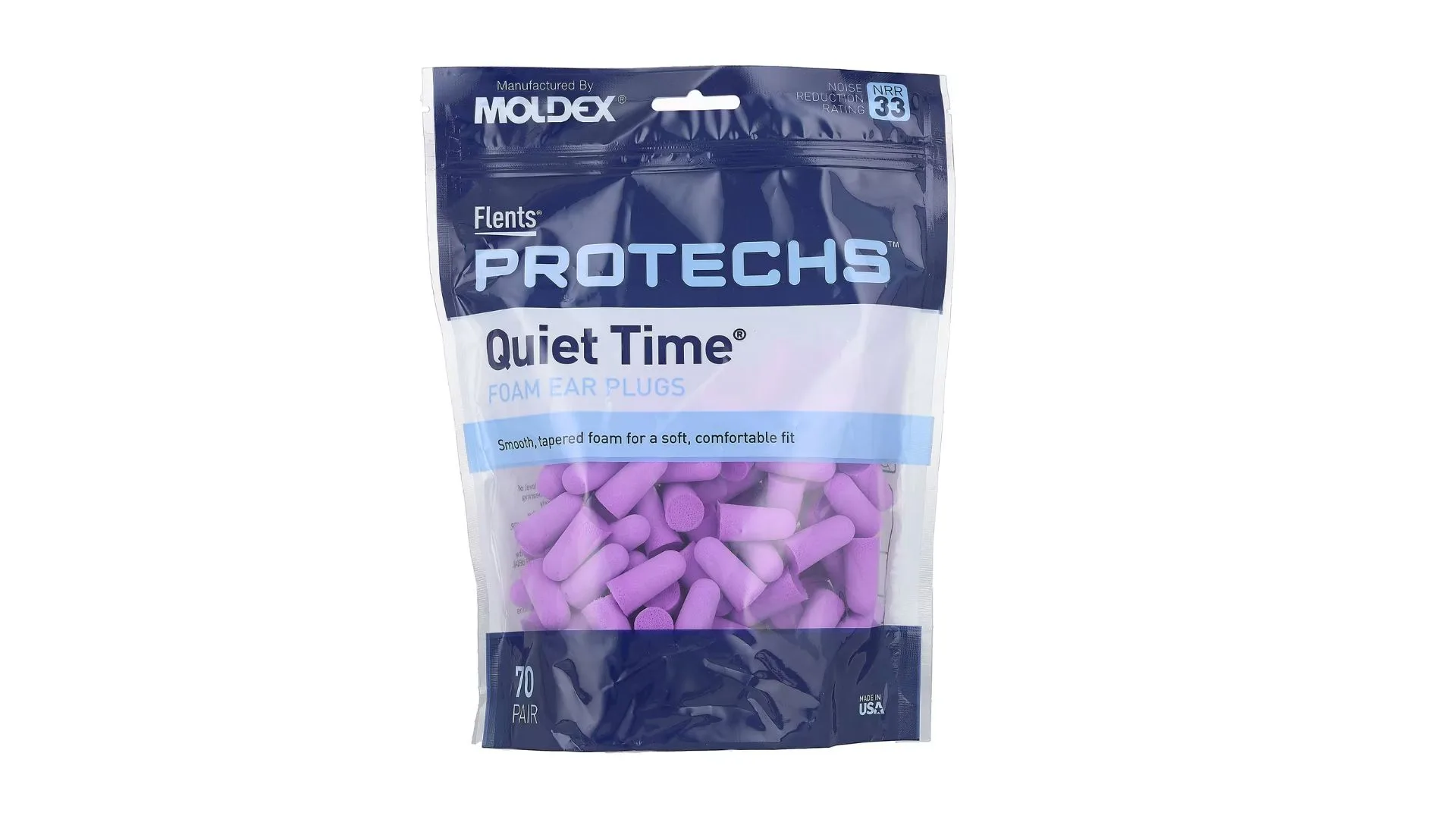 Flents, Protechs Quiet Time Foam Ear Plugs, 70 count