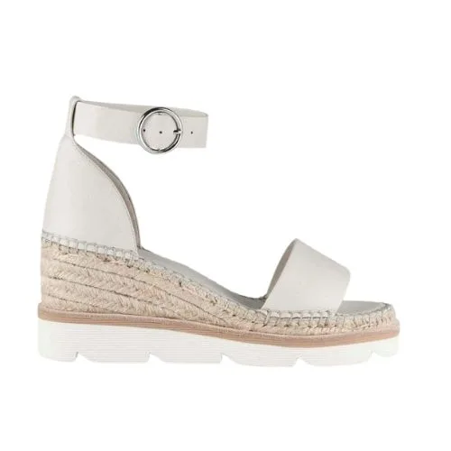 Jo Mercer Kelly Mid Heel Leather Wedges in Bone - most comfortable heels Australia