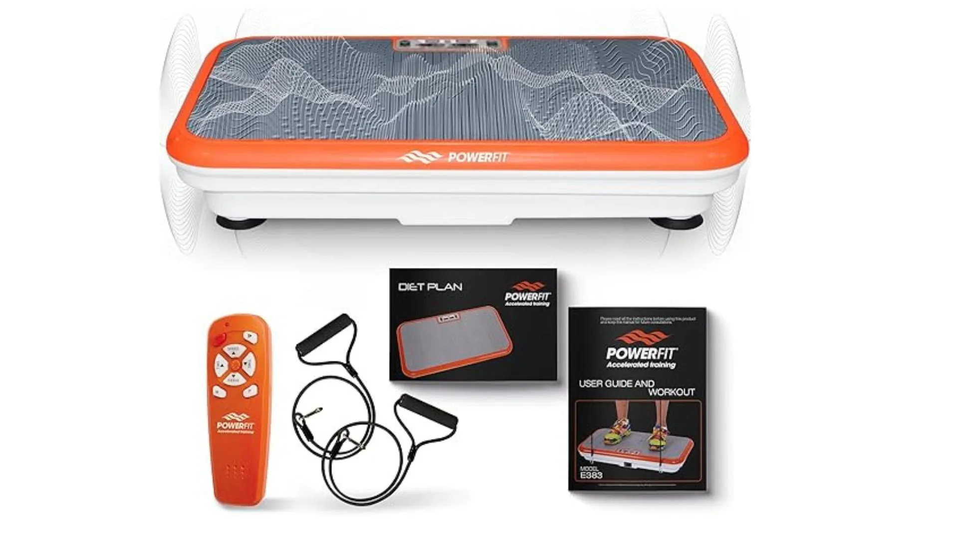 Power Fit Vibration Plate Exercise Machine in orange and white