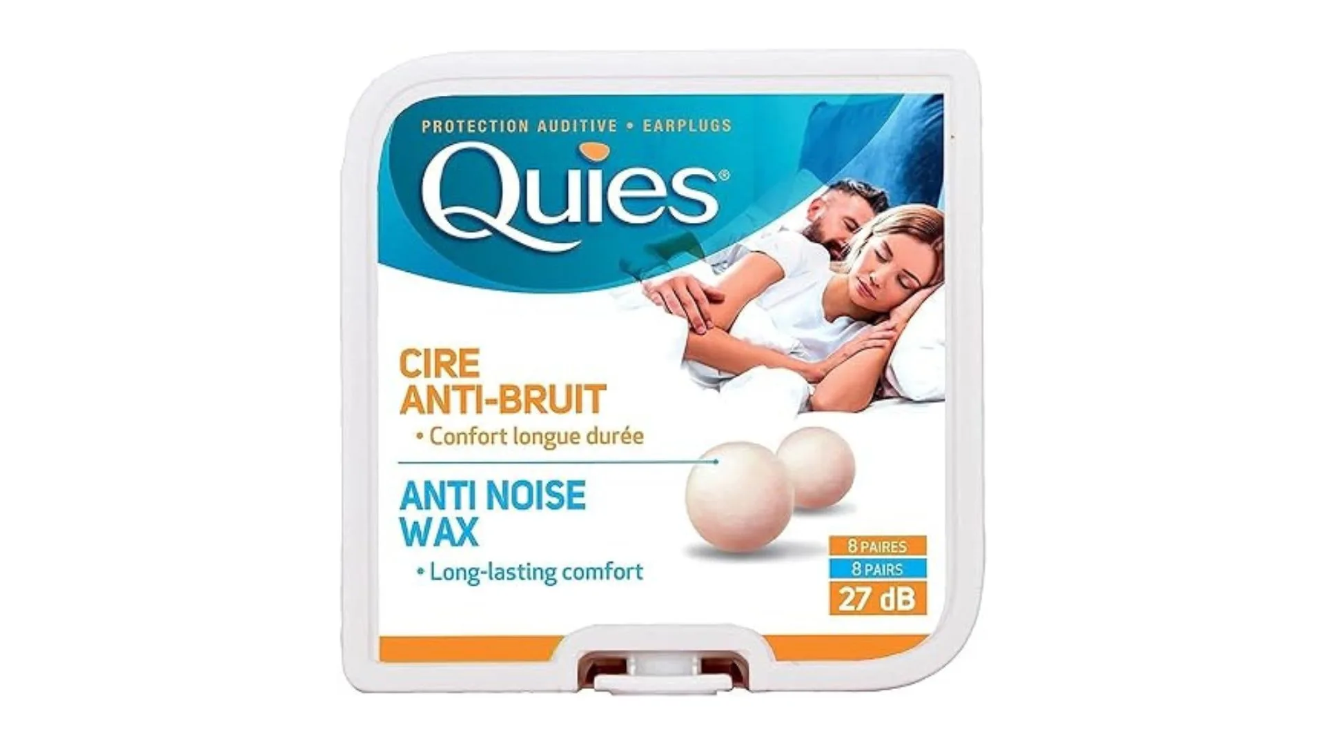 Quies Boules Moldable Wax and Cotton Ear Plugs (Pack of 8 Pairs)