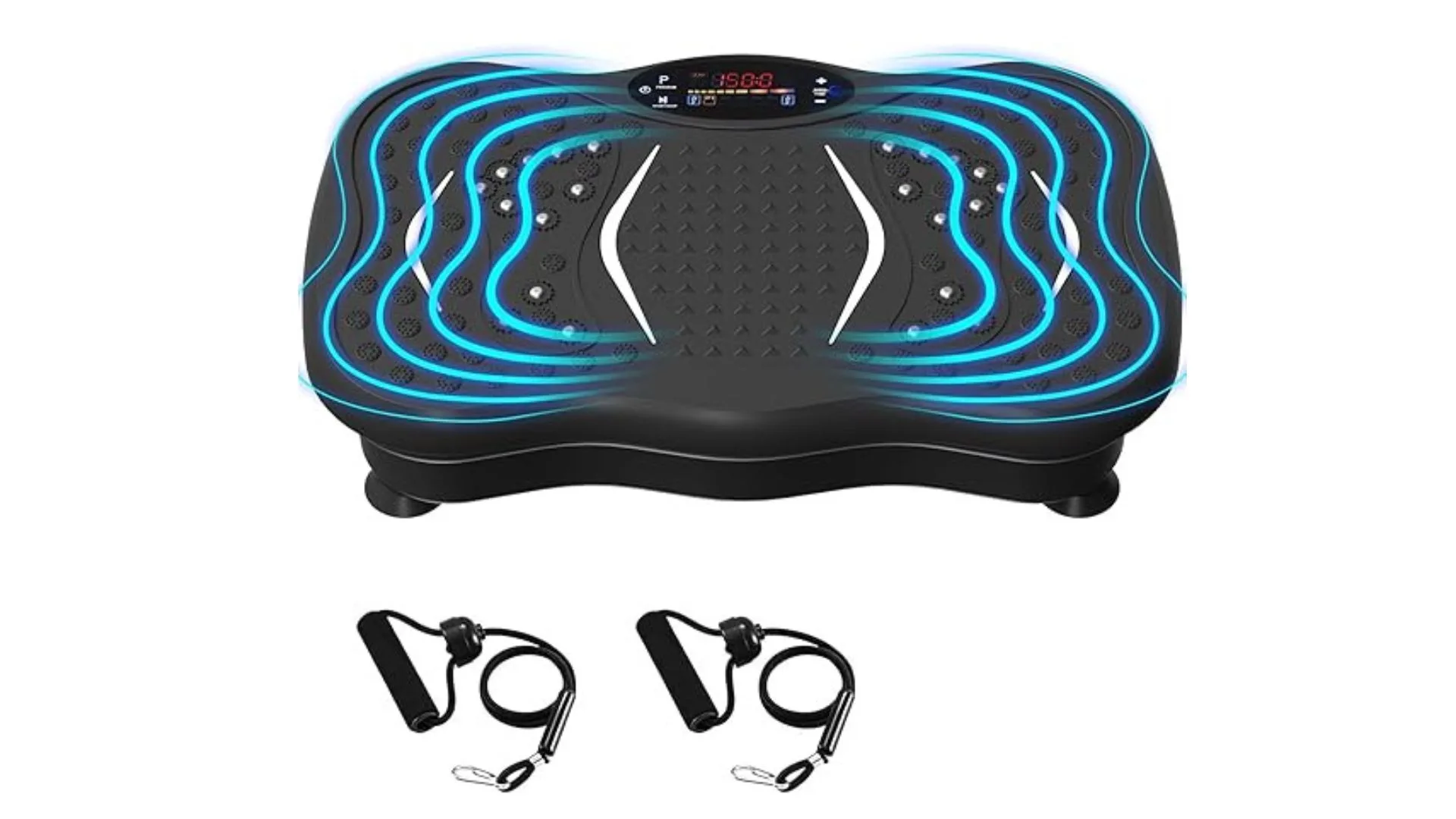 Roccar Exercise Machine-120 Speed Levels with Remote,Bluetooth & Resistance Bands for Lymphatic Drainage,Weight Loss & Shaping - in blue