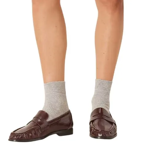 ASOS DESIGN Minnie ruched detail loafers in burgundy