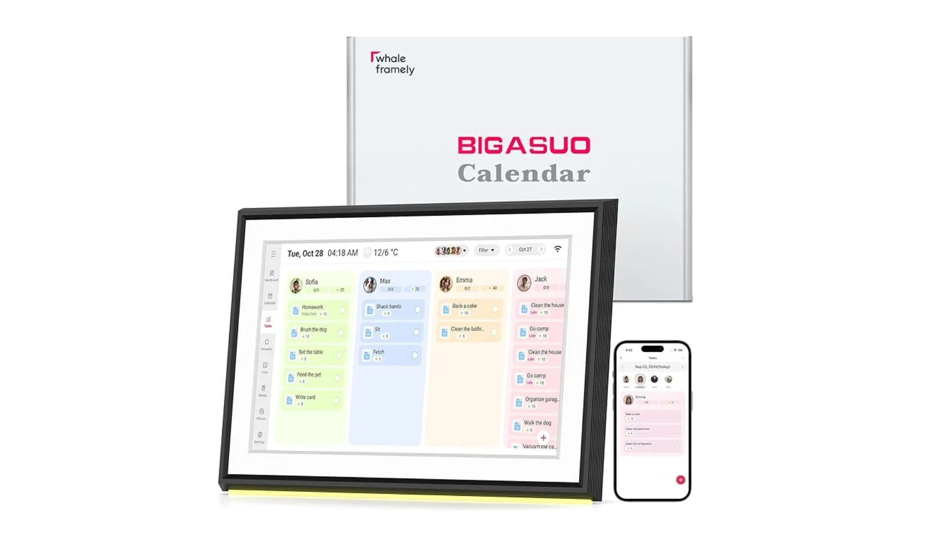 BIGASUO 10.1" Digital Calendar Full HD Touchscreen Smart Planner