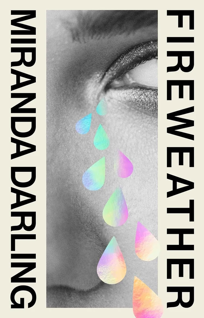 stella prize nominee book cover, a close up of an eye crying colourful tears