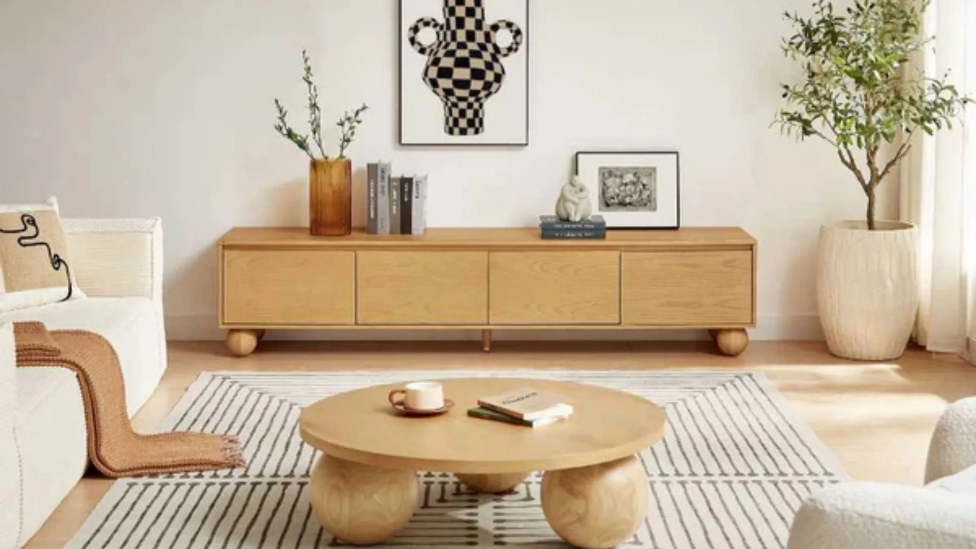 Lifely Ballico TV unit - light oak - affordable furniture online Australia