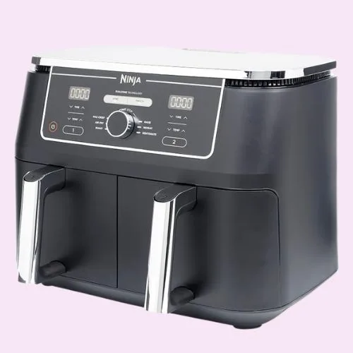 Ninja Foodi Max XXXL Dual Zone Air Fryer, 2 Basket Airfryer, 9.5L Extra Large Drawer Capacity, 6 Functions, Non Stick Ceramic, AF400ANZ, Black