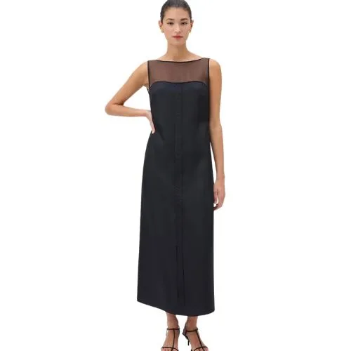 Oroton Sheath Silk Dress in black