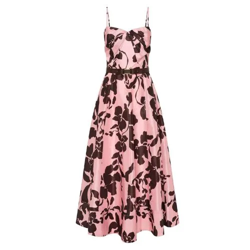 Rebecca Vallance
CONNIE STRAP MIDI DRESS in pink and black print