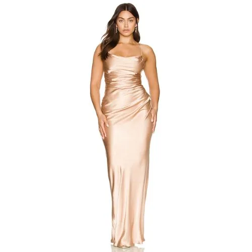 Shona Joy La Lune Lace Back Maxi Dress in Desert Rose