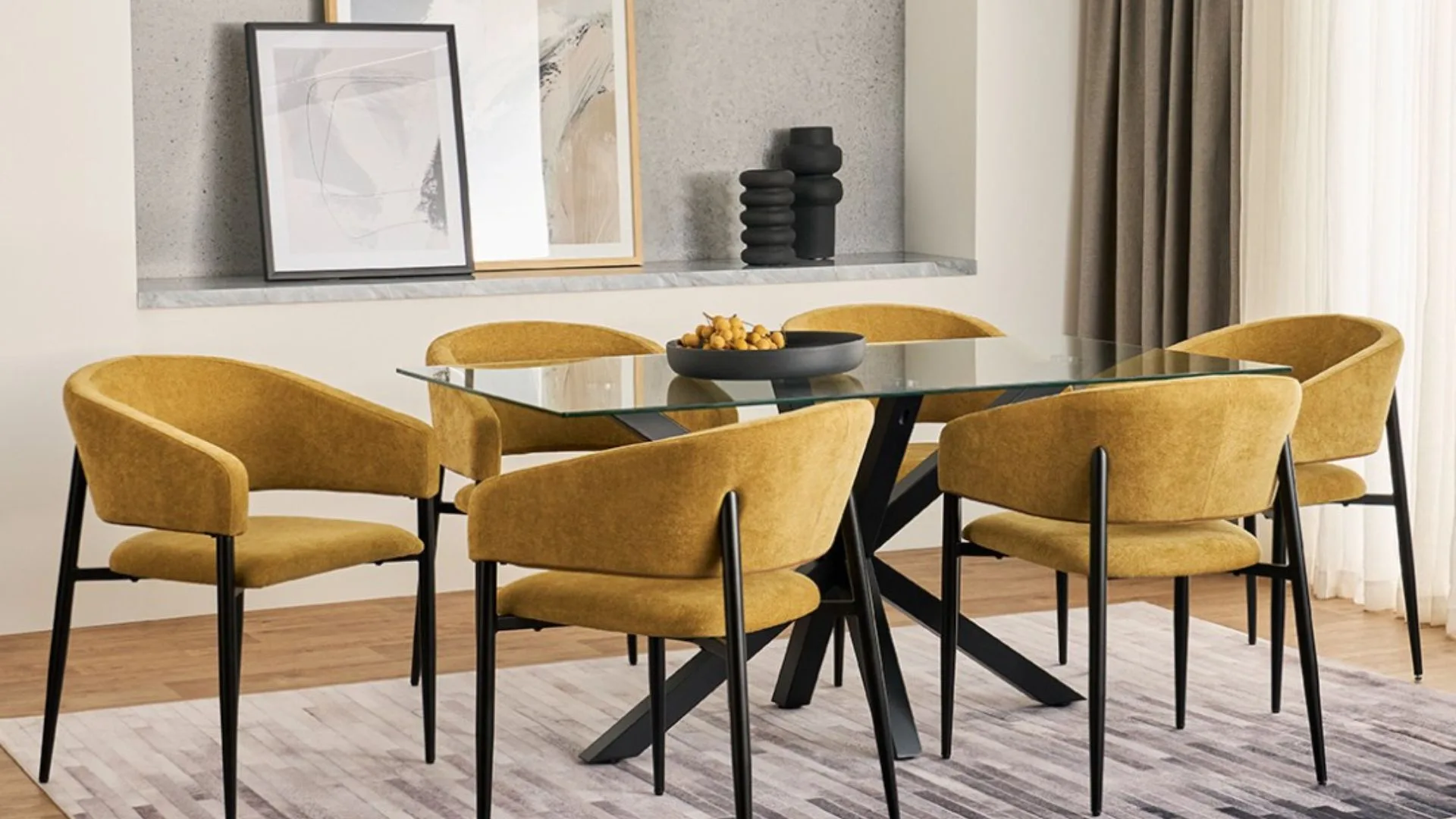 Fantastic Furniture dining set - yellow - affordable furniture online Australia