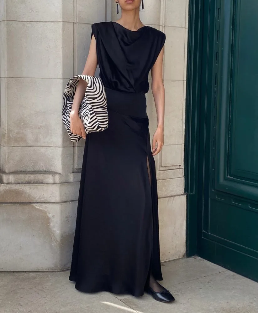 Vikoria & Woods black dress - wedding guest dresses