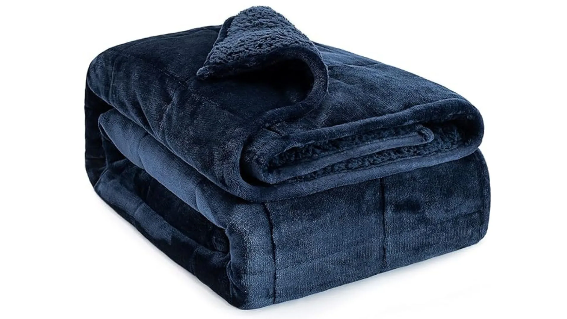 Anjee Sherpa Fleece Blanket for Anxiety Adult - navy blue