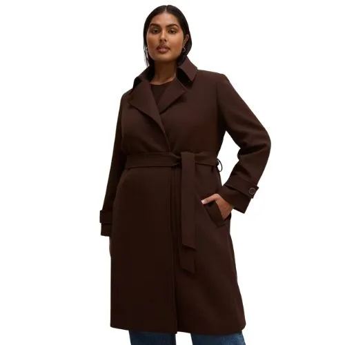 Forever New Tayla Curve Trench Coat - chocolate mousse colour - plus size capsule wardrobe