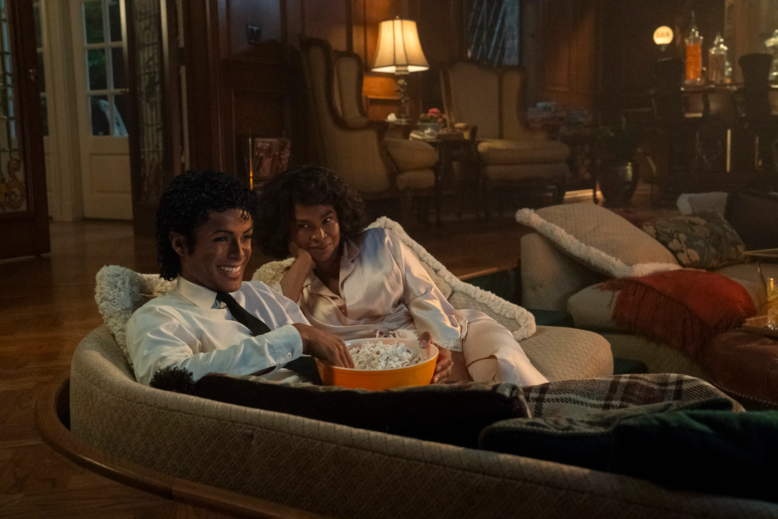 Jaafar Jackson as Michael Jackson and Nia Long as Katherine Jackson in Michael Photo Credit: Hilary Bronwyn Gayle.