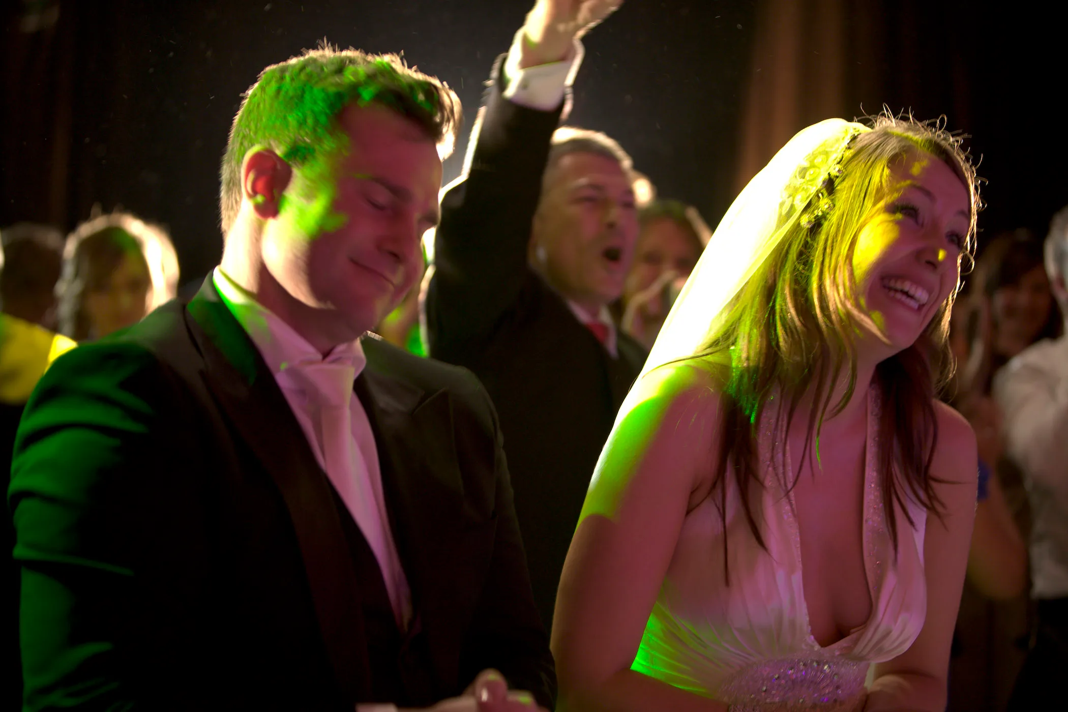 David and Lisa Campbell watching Angry Anderson during their wedding. Photo supplied.
