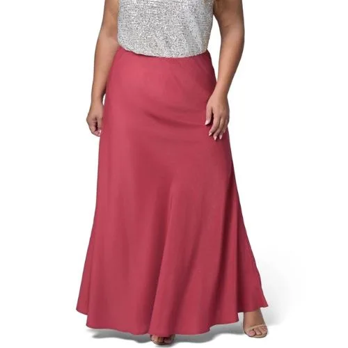 Pink Dusk by Curve Project Caught Up Maxi Skirt - rouge