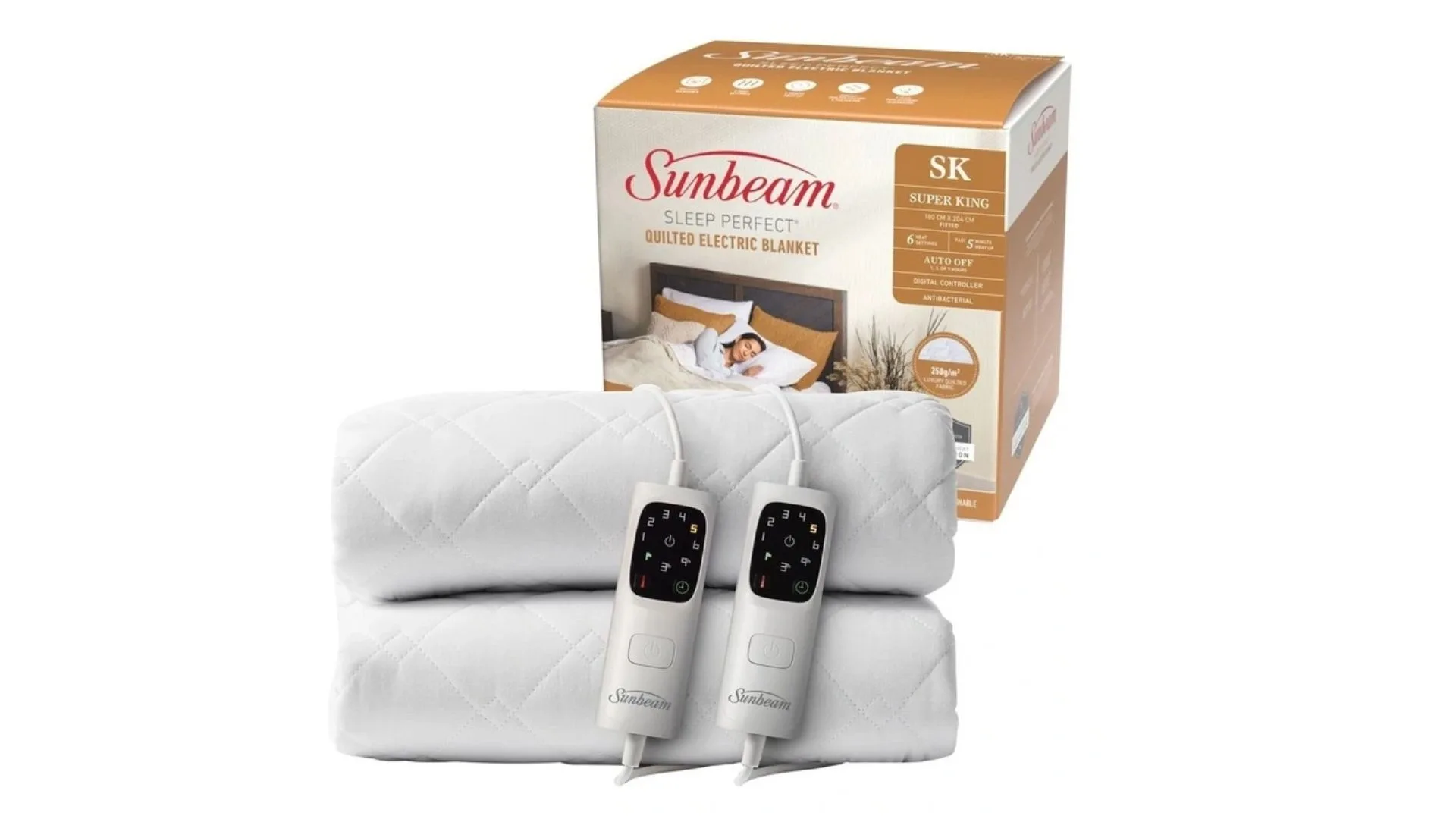 Sleep Perfect Quilted Electric Blanket in White