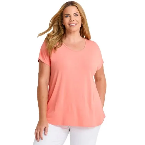 Taking Shape Natural Round Neck Everyday T-shirt in Peach