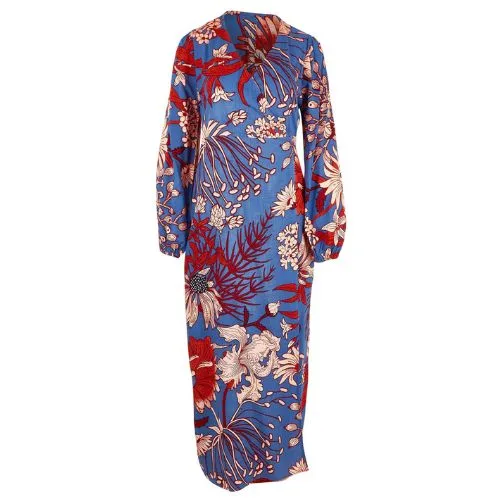 That Bird Label Daphne Maxi Wrap Dress - Gardenblue - plus size wedding guest dresses
