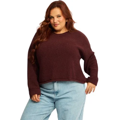 You & All Brown Chenille Knit Jumper Long Sleeve