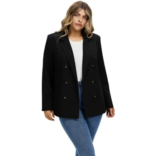 Atmos&Here Curvy New Jersey Boyfriend Blazer - black - plus size workwear