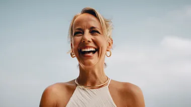woman laughing