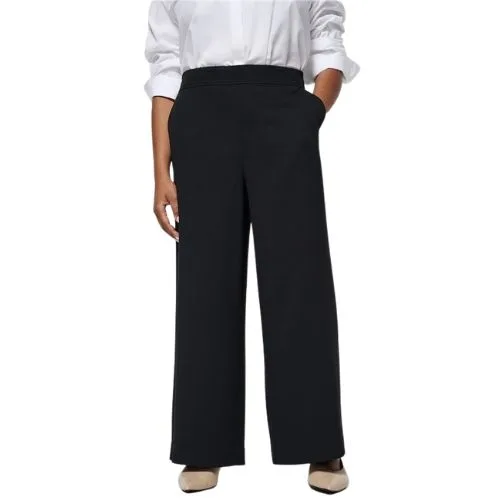 Commonry The Draped Leg Crepe Trouser in Black - plus size workwear