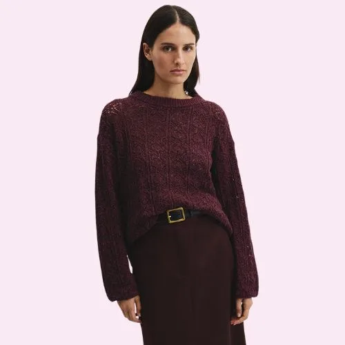 Country Road Boucle Lace Knit - mulberry - Best EOFY sales