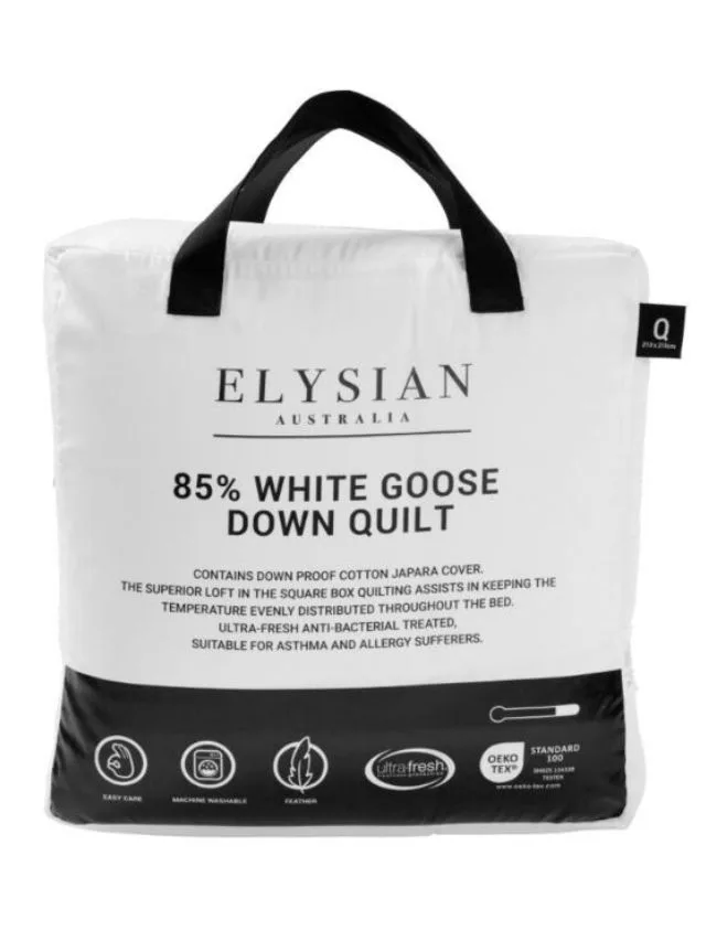 Elysian 85/15 White Goose Down & Feather Quilt Queen