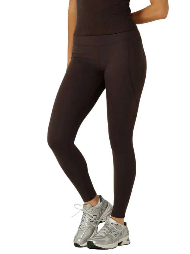 Lorna Jane Amy Thermal Phone Pocket Full Length Leggings - volcano colour